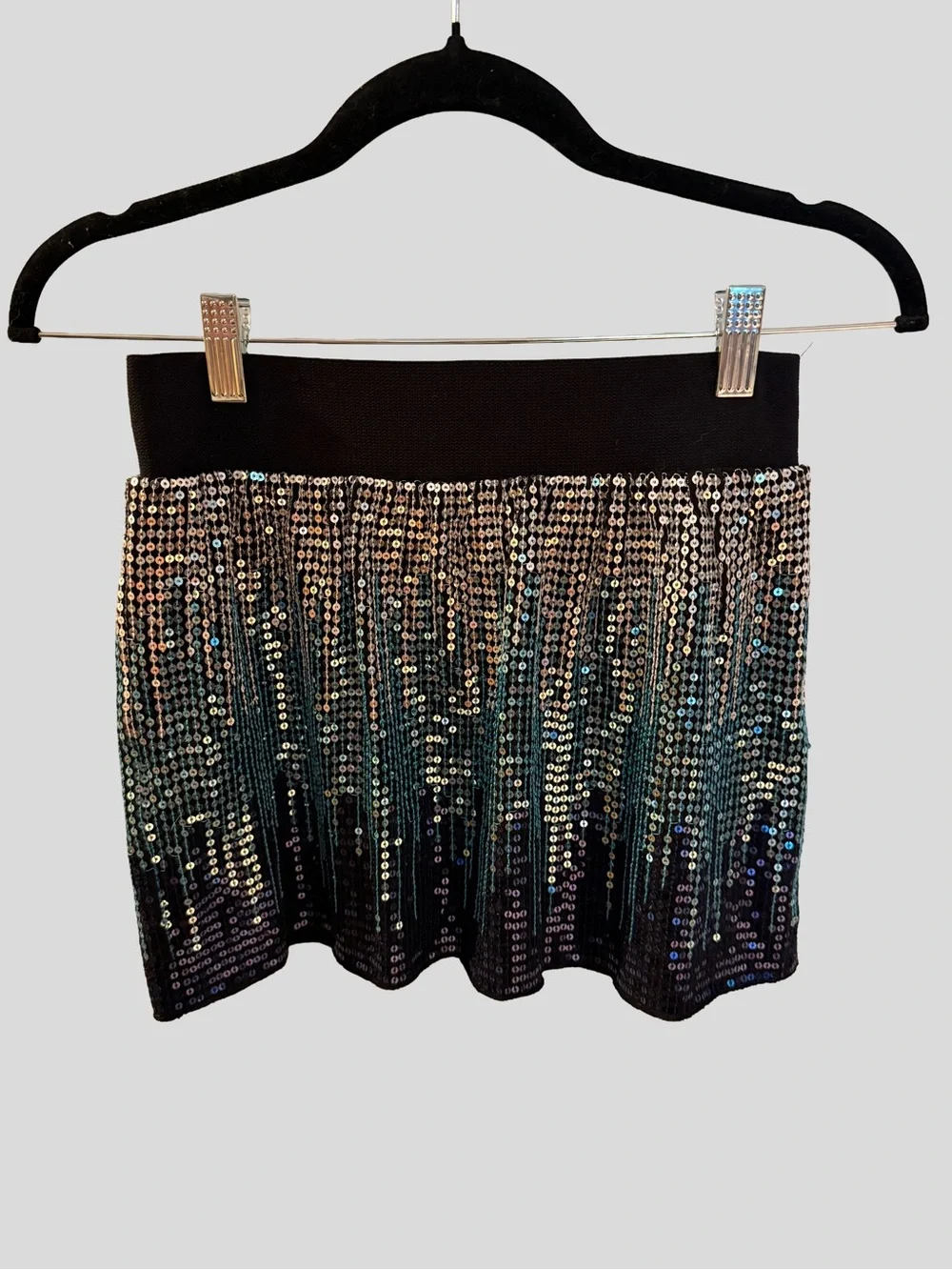 ✨ Stunning Free People Vintage Y2K Ombré Sequin Mini Skirt ✨